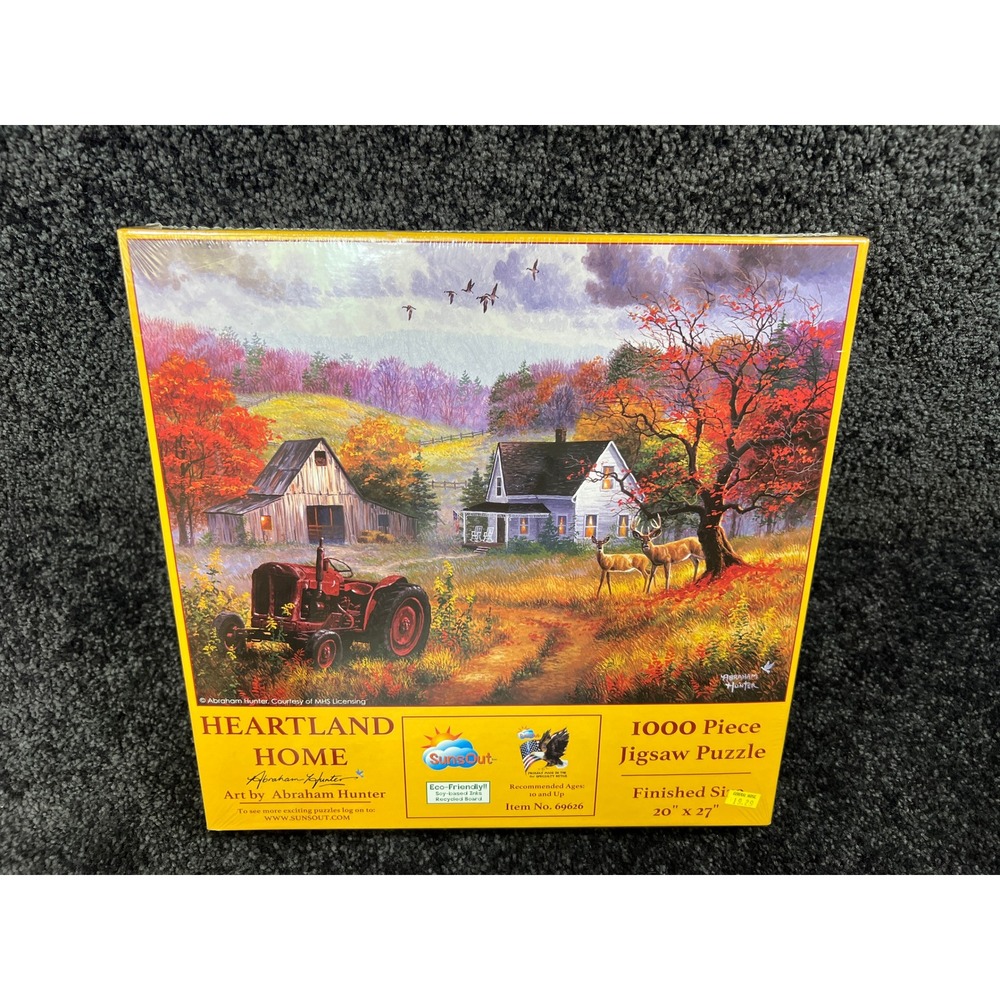 SunsOut Heartland Home 1000 Piece Jigsaw Puzzle Art by Abraham Hunter Sealed New